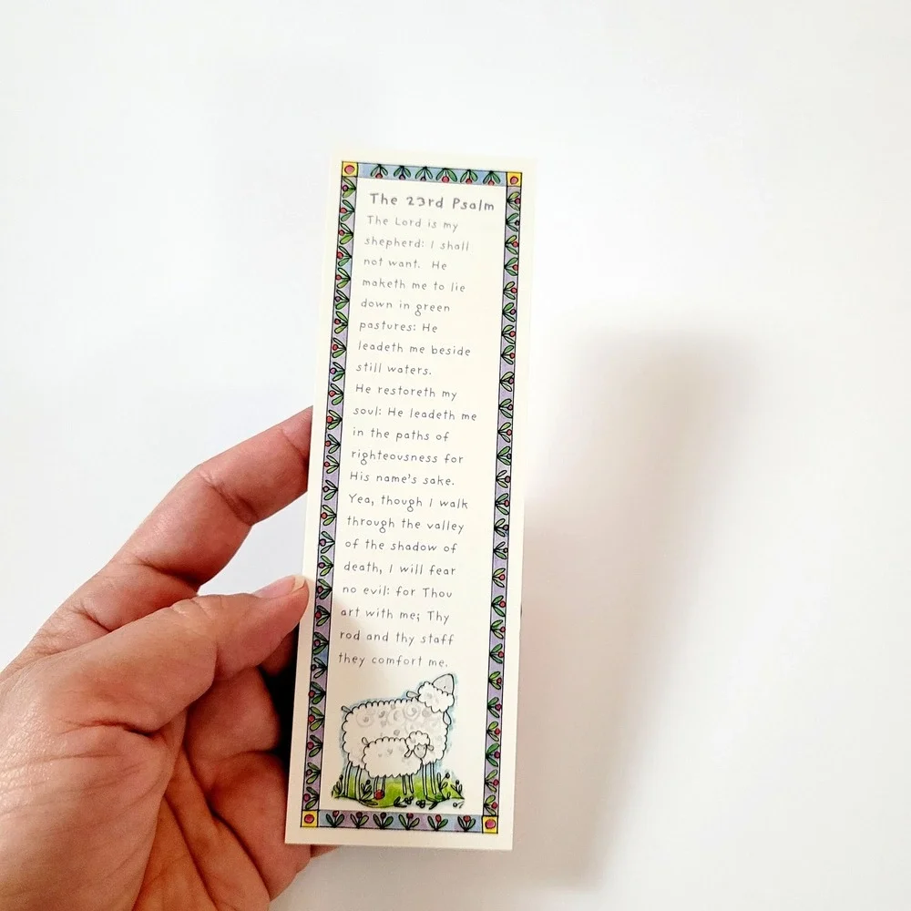 Vintage 90s Psalm 23 Bookmark cottagecore Jone Hallmark- 1990s Thomas Nelson 535